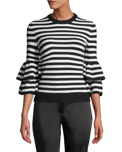 michael kors navy and white stripe sweater|michael kors long sleeveless cardigan.